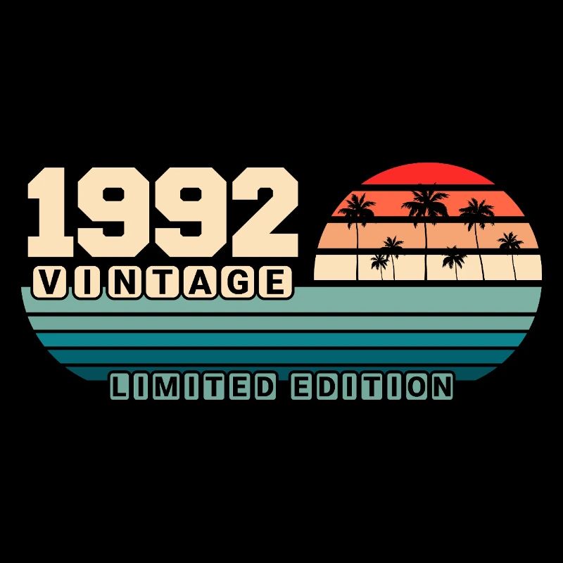 33e anniversaire 1992 Vintage 1992 Retro Sunset