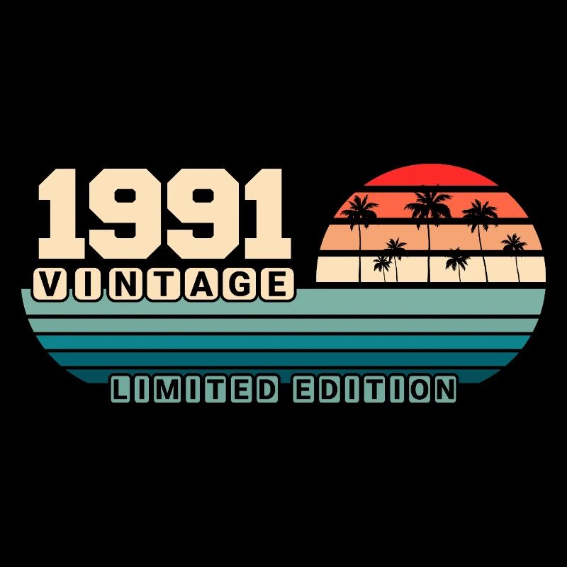 34. Geburtstag 1991 Vintage 1991 Retro Sunset