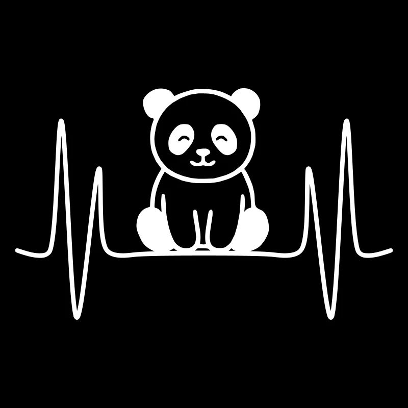 Panda Herzschlag Motiv Geschenkidee Tierfans