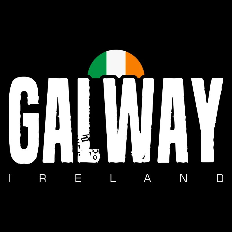 Galway Ireland Distressed Text Logo