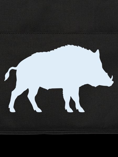 Blue Wild Boar Silhouette
