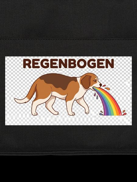Beagle mit Regenbogenstrahl