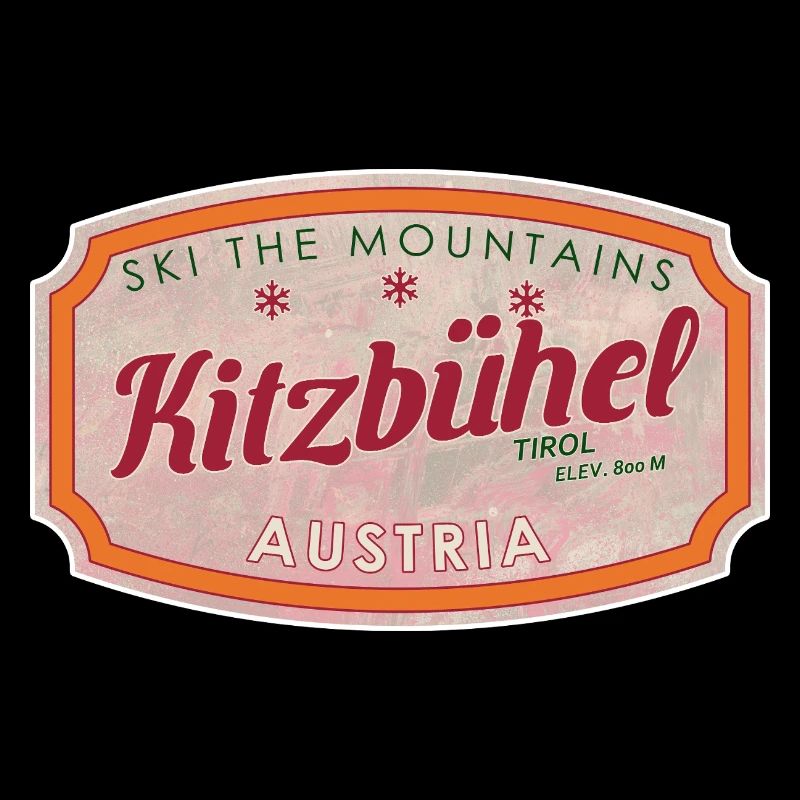 Alpine Vintage Label Kitzbühel Austria