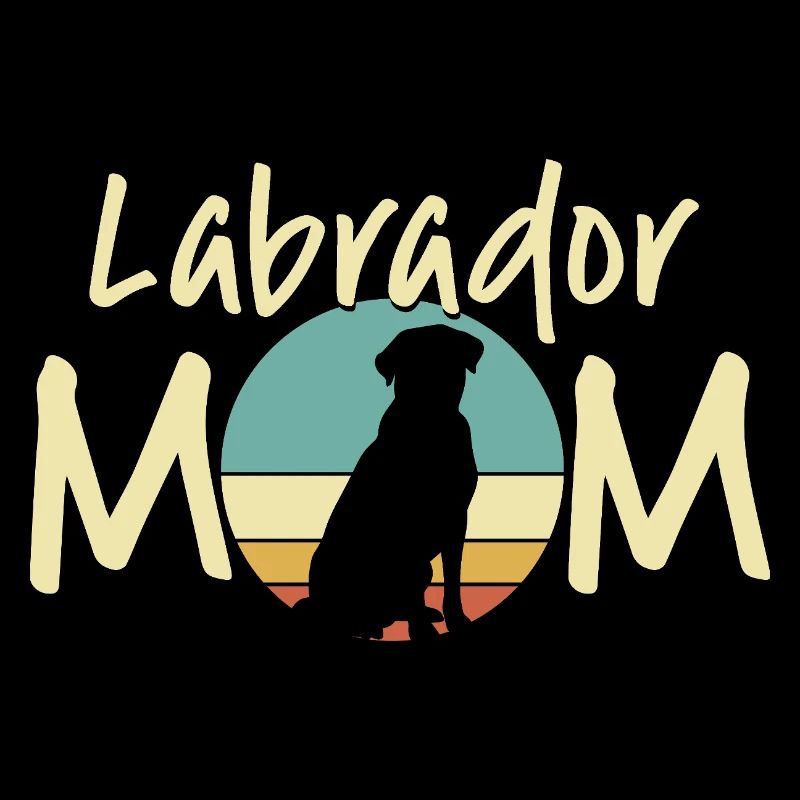 maman labrador rétro coucher de soleil design