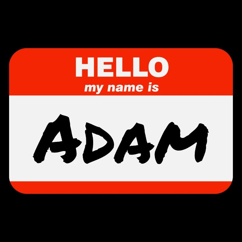 Hello My Name Is Adam Label Name Tag