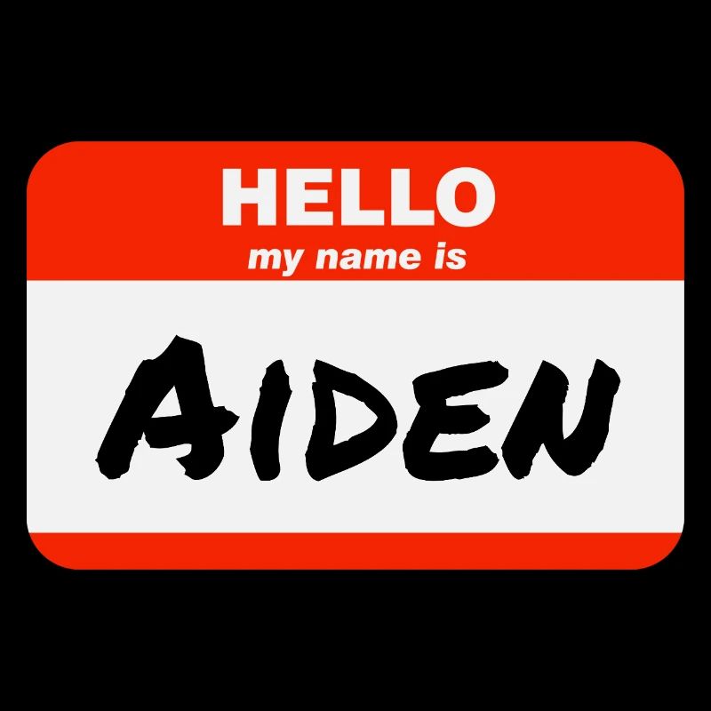 Hello My Name Is Aiden Label Name Tag