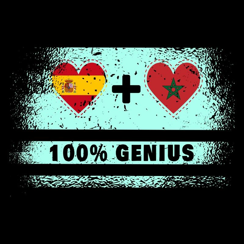 Spain and Morocco flag 100% genius
