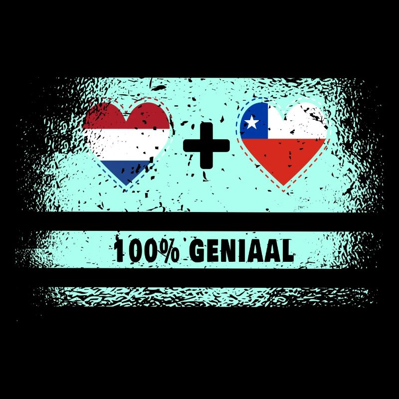 Drapeau 100% Genius du Chili et des Pays-Bas