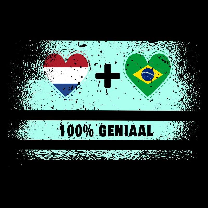 Brésil et Pays-Bas Drapeau 100% Genius