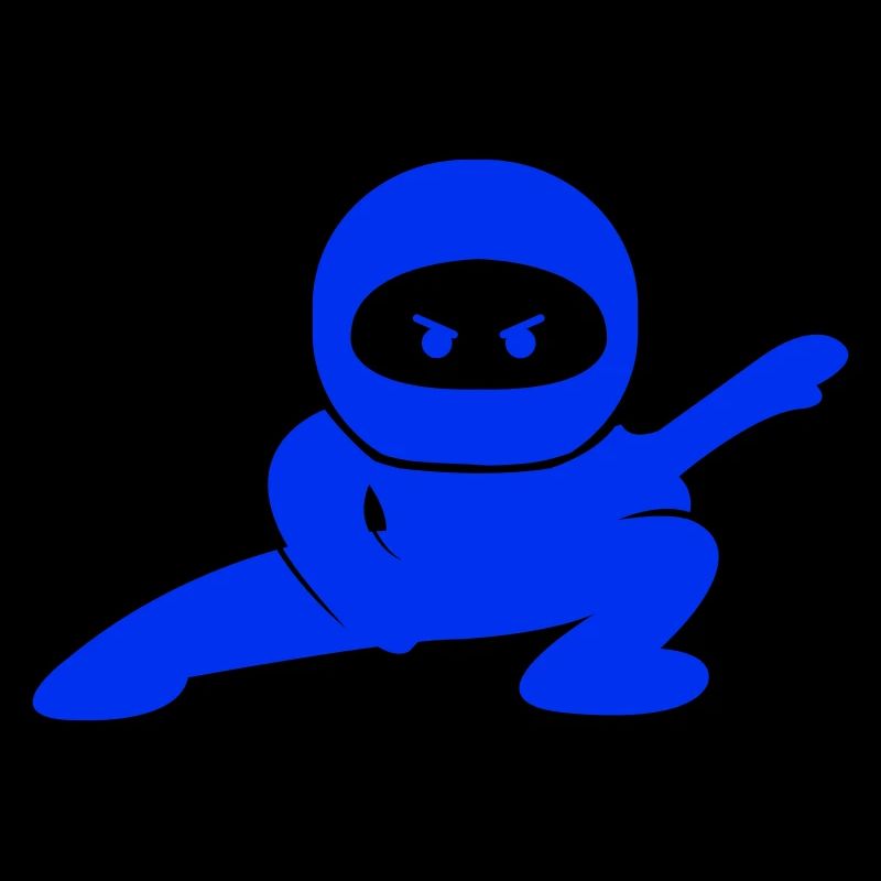 Blue ninja in action pose