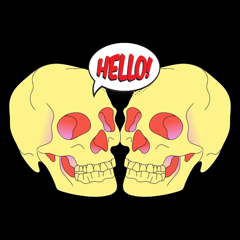 Funny Talking Skulls – Creepy Hello Design