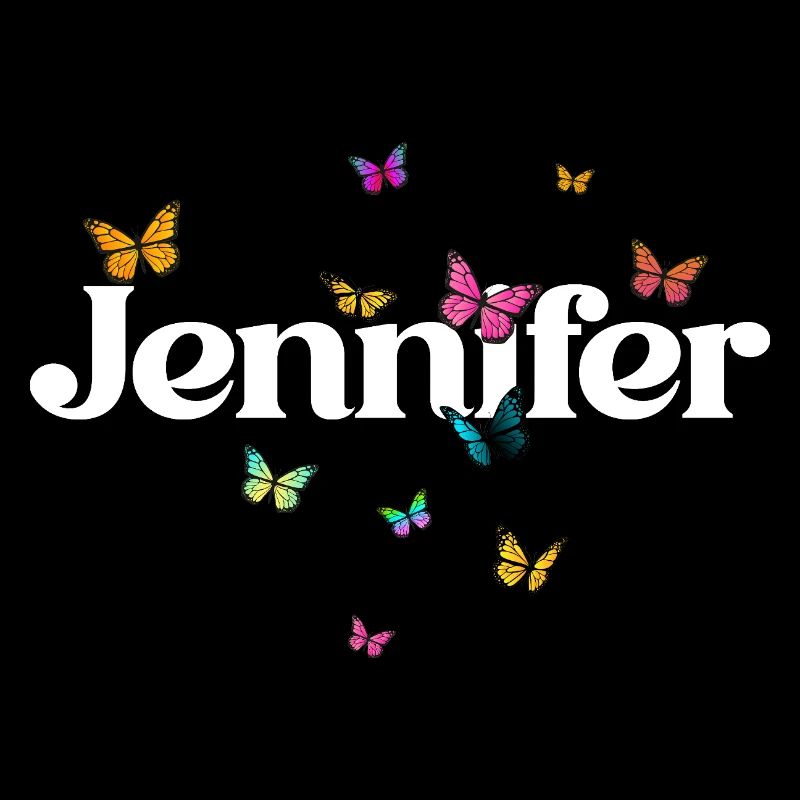 Schöner Mädchenname mit Schmetterlingen JENNIFER