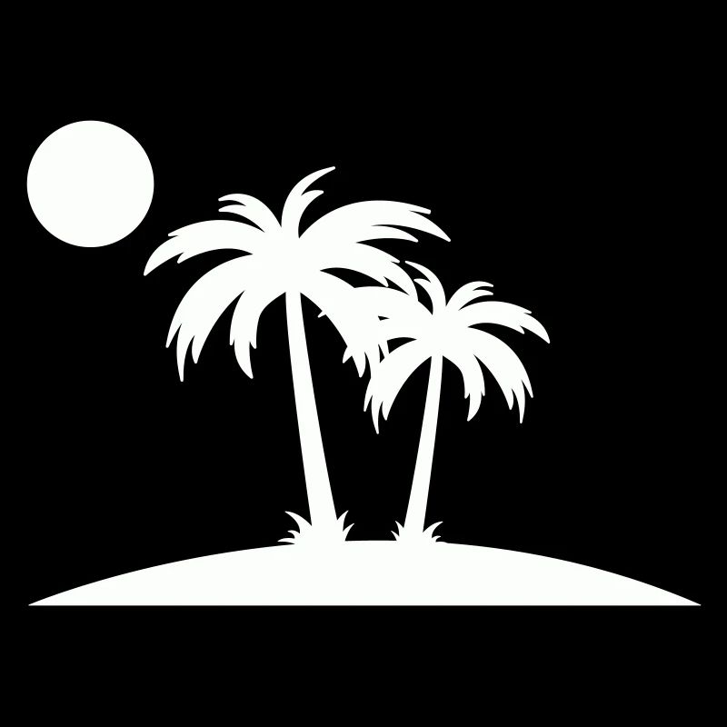 Silhouette de Palm Island sur la plage