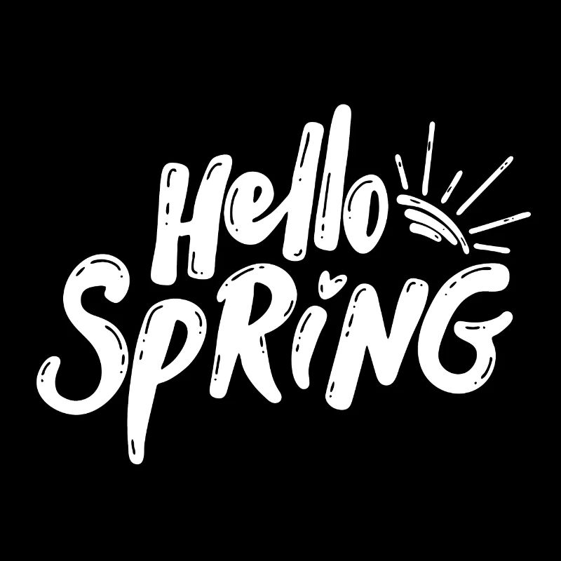 Hello Spring Season Bloom Lettering