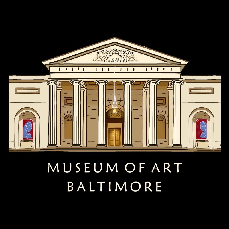Musée de Baltimore, illustration dessinée à la main