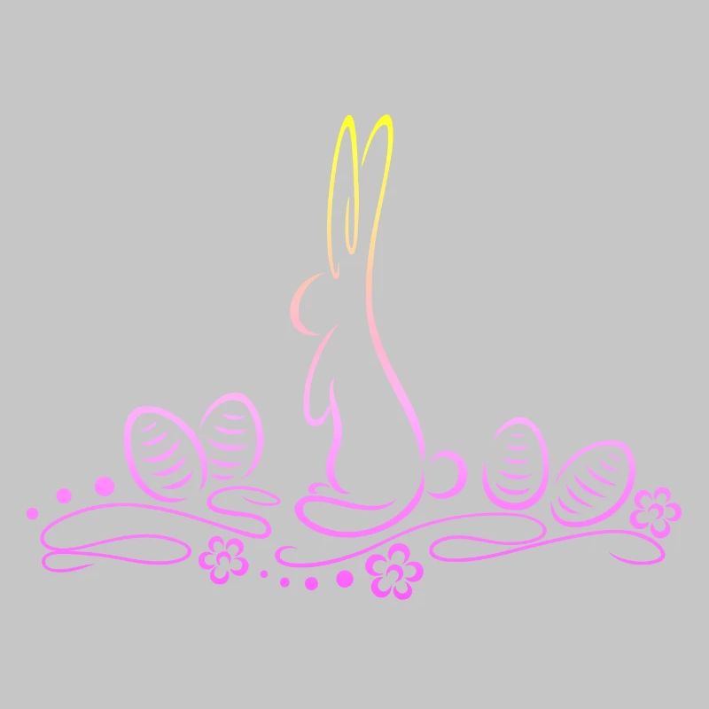 Easter Bunny Silhouette with Easter Eggs
