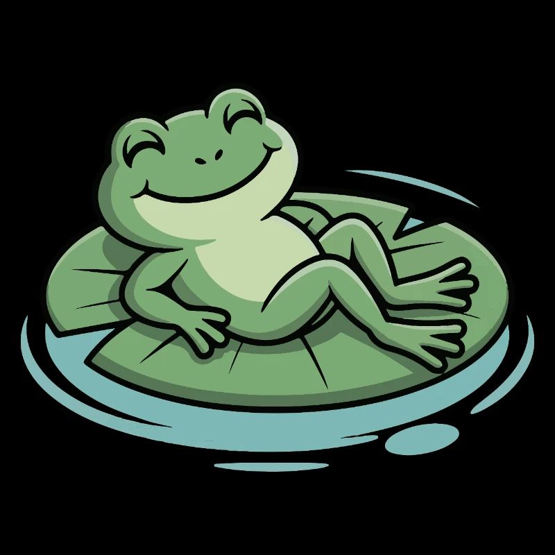 Lounge frog on lily pad