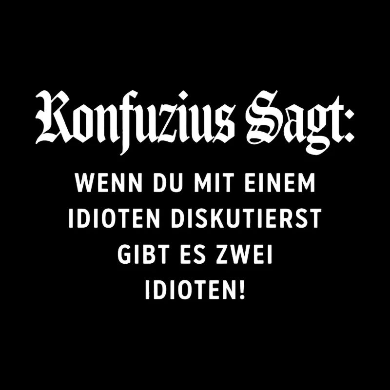 Konfuzius Spruch: Keine Diskussion mit Idioten