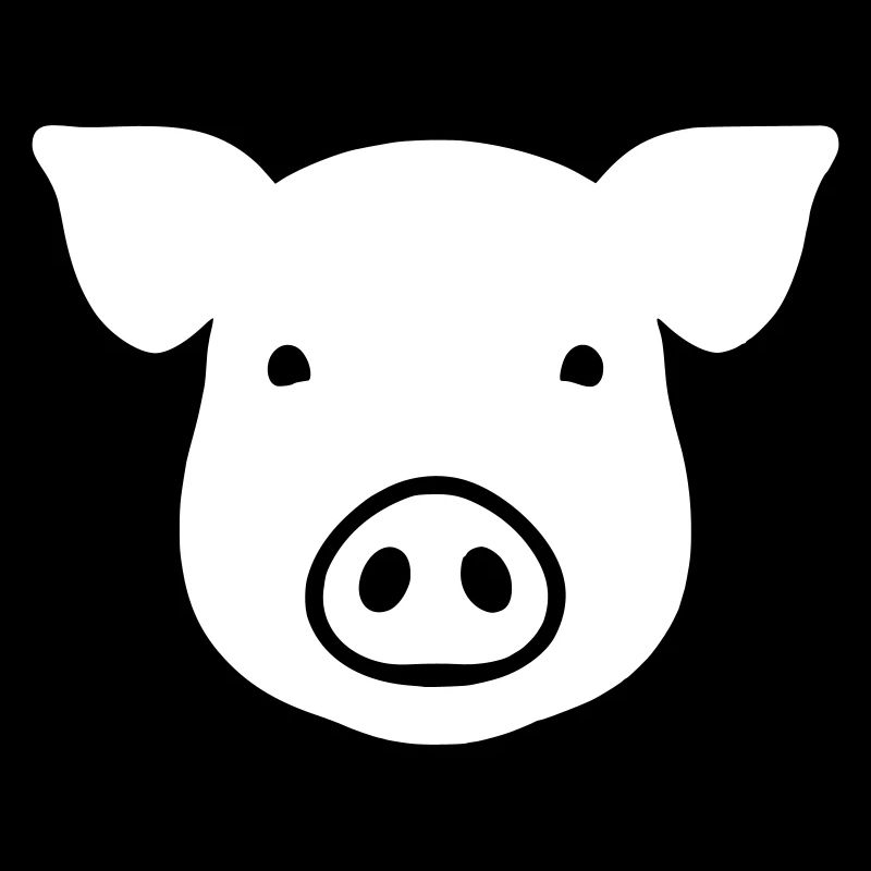 Cute Pig Head Icon Vector
