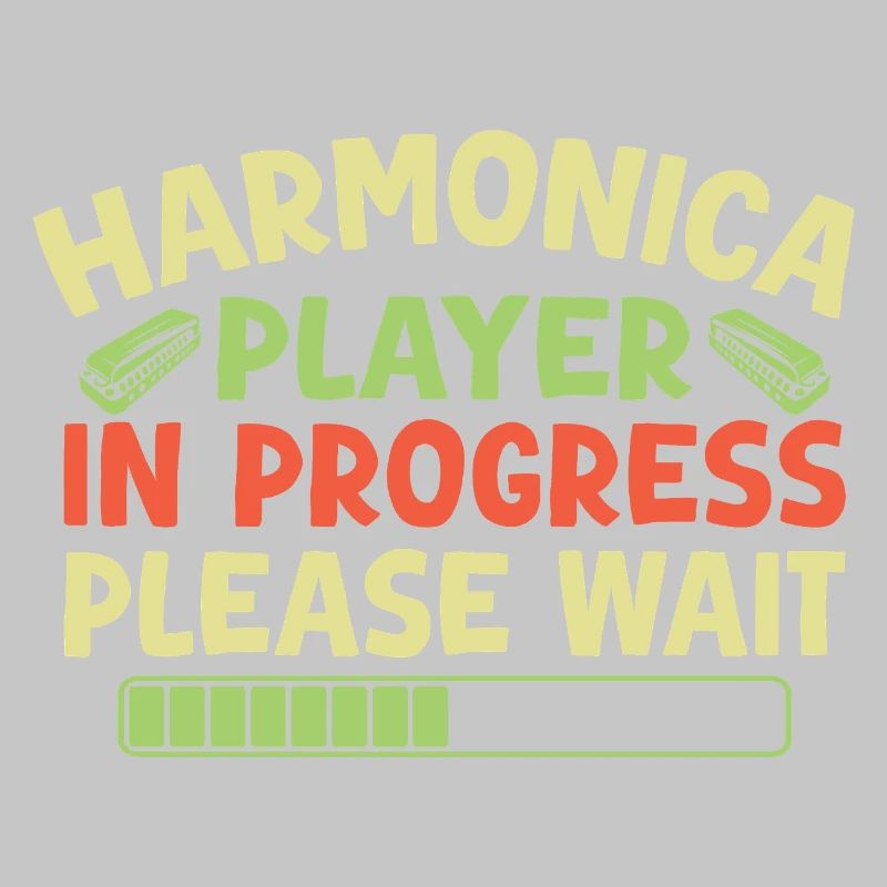 Funny Harmonica Player In Progress Harmonica