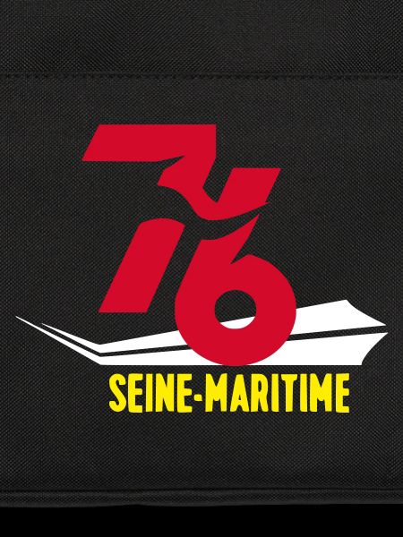 Stylized 76 Seine-Maritime emblem