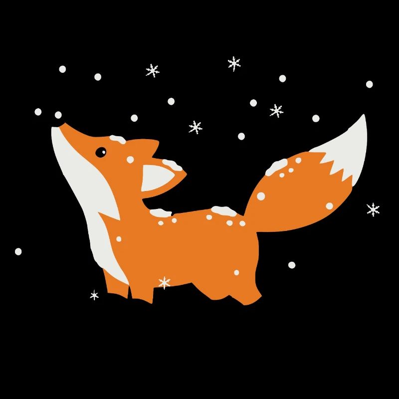 Cute fox in winter minimalist style