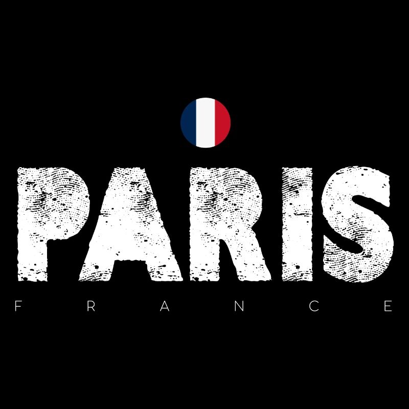 Paris Distressed Glyphs with French Flag