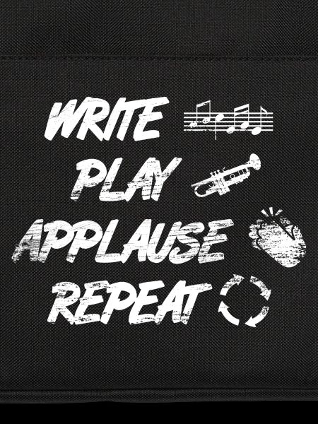 writing, playing, applause, repeating