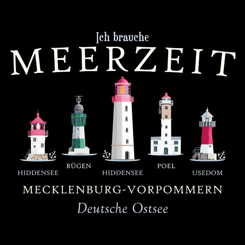 Rügen, Poel, Usedom, Hiddensee Dessin à la main