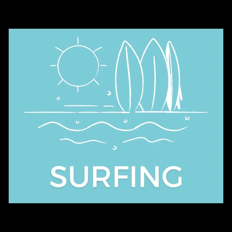 Surfing on the beach Sunny summer
