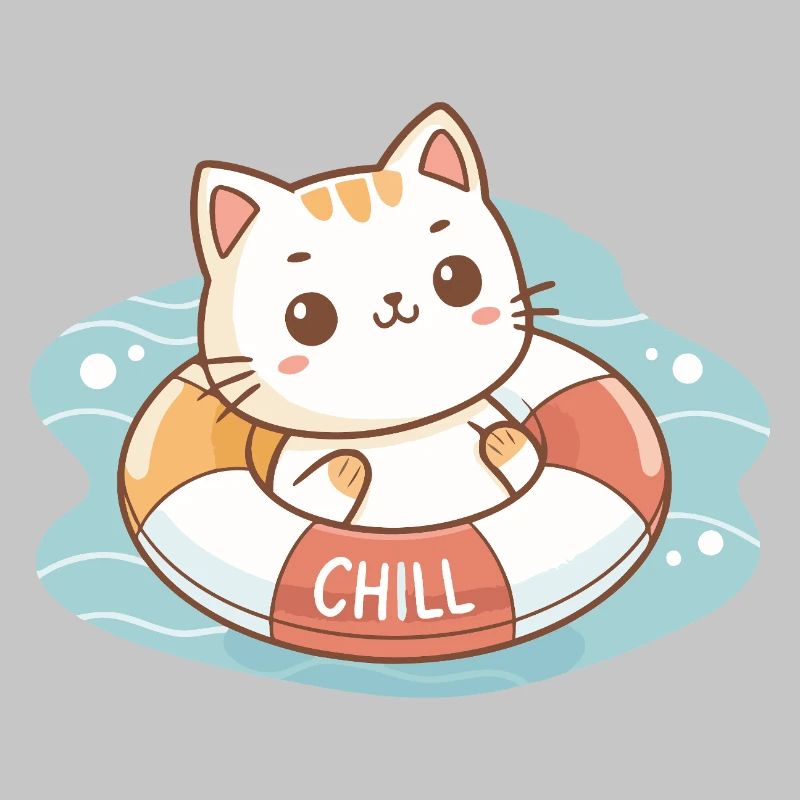 Chat sur Bouée Chill
