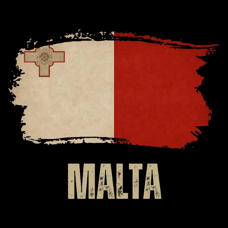 Drapeau grunge maltais, j’adore Malte