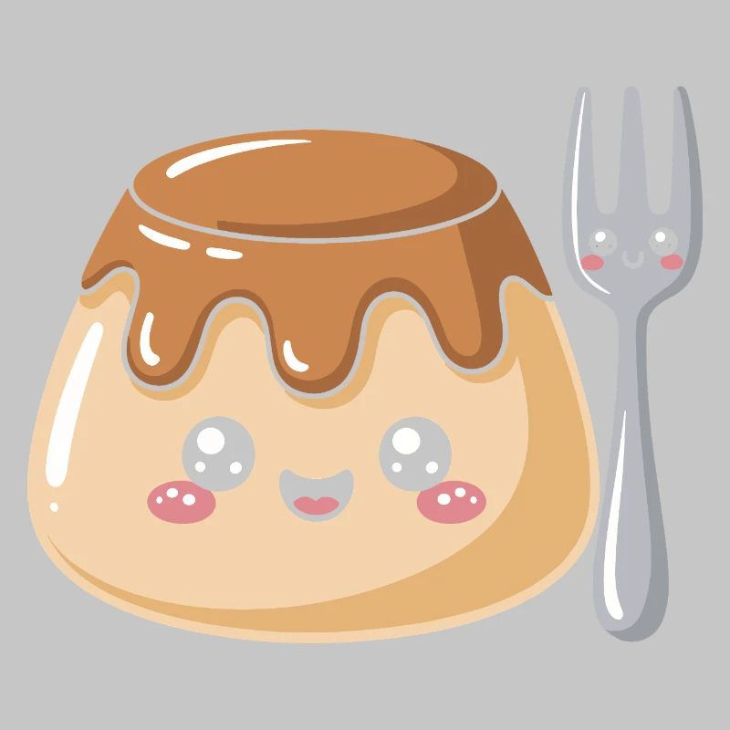 Pudding with fork