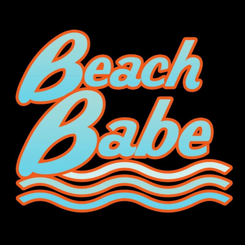 Typographie des vagues néon Beach Babe