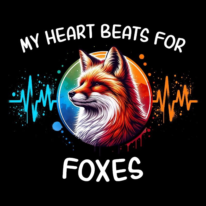Red Fox Fox Heart Line