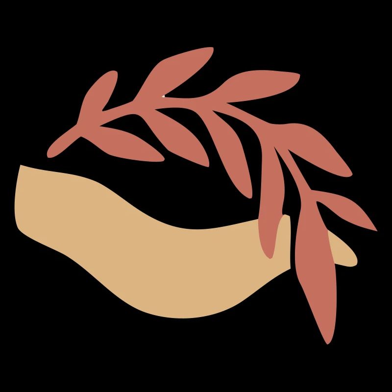 Hand Blatt Natur Boho Logo