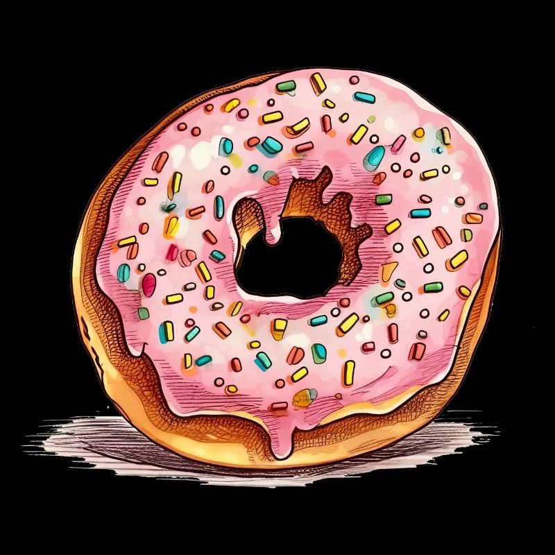 Rosa Donut mit Streuseln