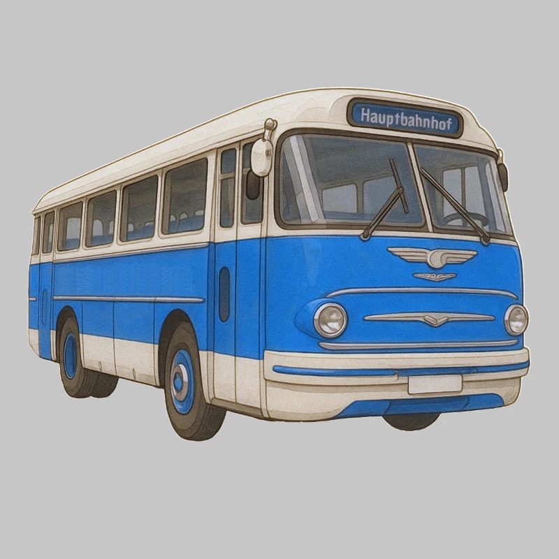 Old blue bus