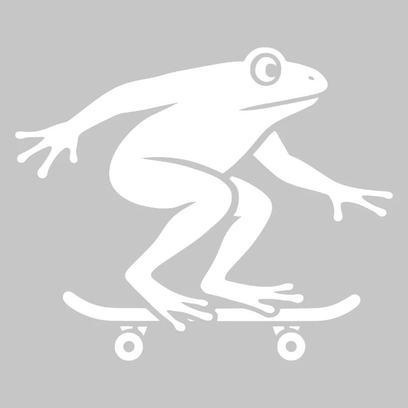Minimalist Frog Toad Toad Skateboarder