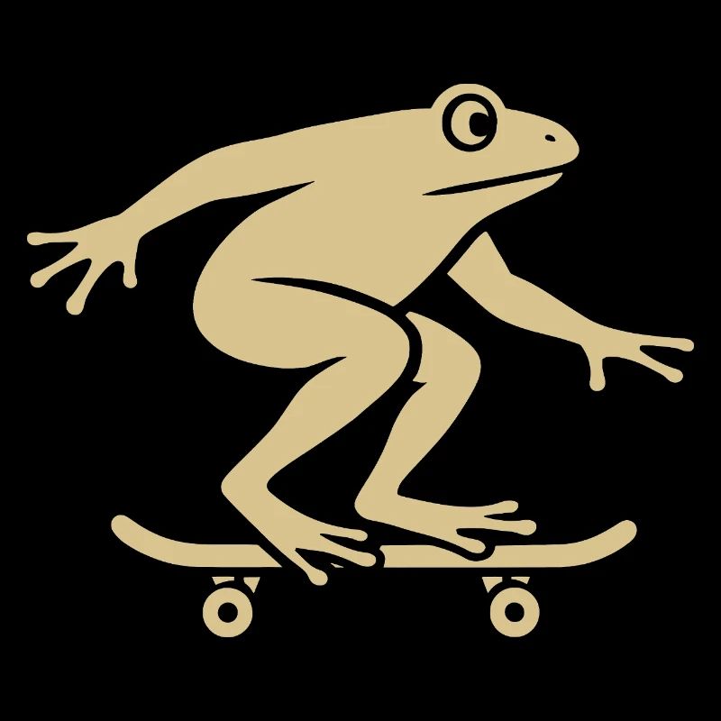 Minimalist Frog Toad Toad Skateboarder