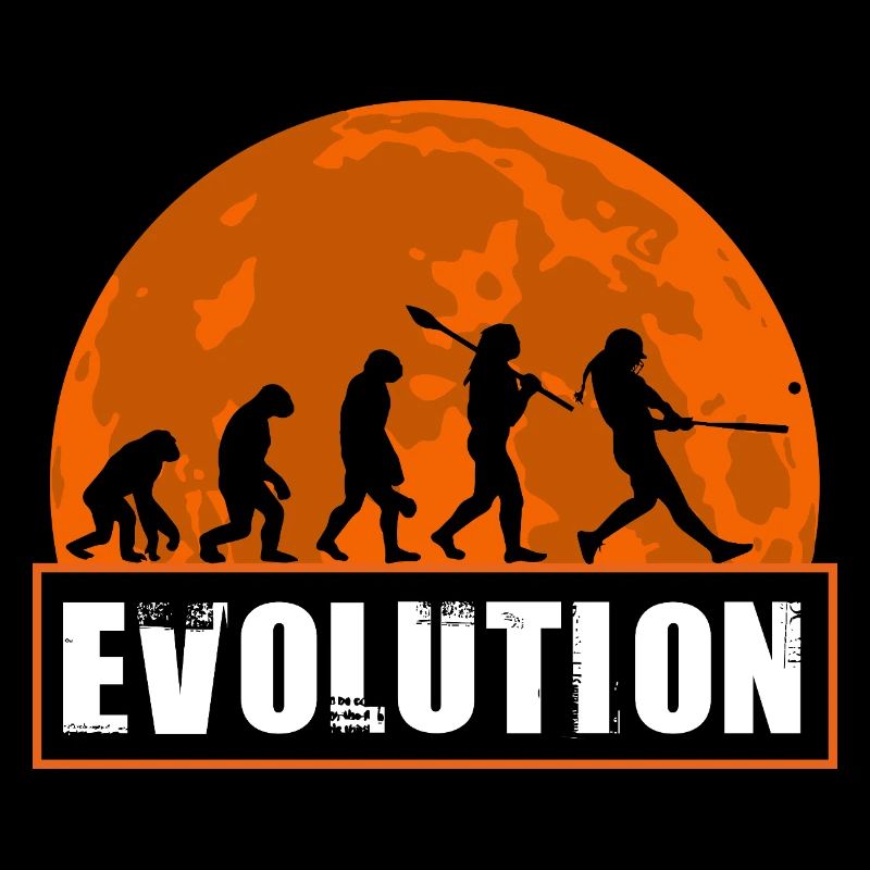 Baseball Softball Evolution Joueur Drôle Gift Art