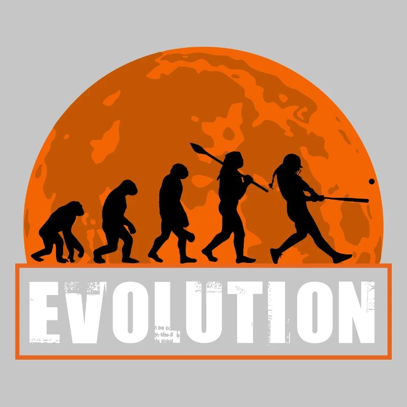 Baseball Softball Evolution Funny Player Gift Art