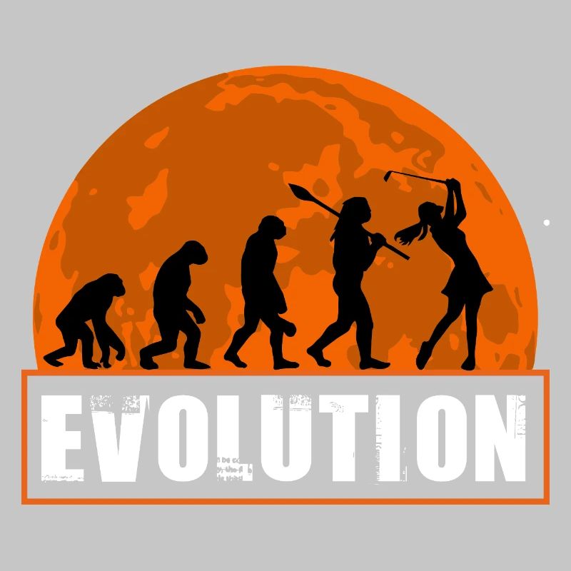 Evolution of Golf Golfing Girl Gift Golf Player