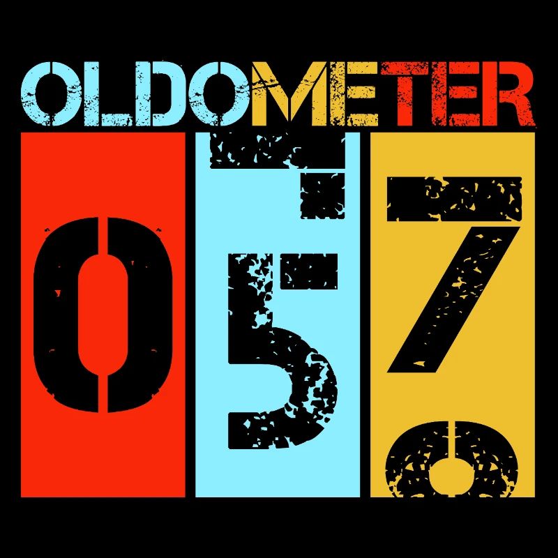 Oldometer 57 Retro 57th Birthday Gift Dad Father