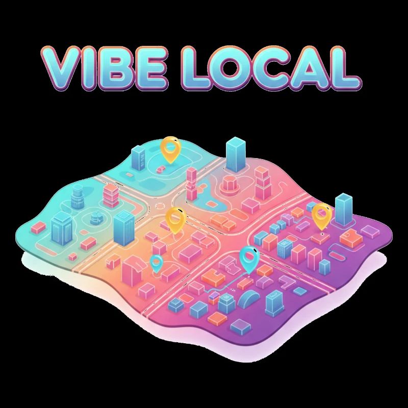Vibe Local Glassmorphism 3D Map Art