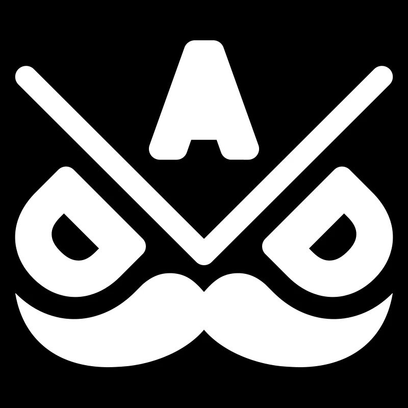 Geometrisches Schnurrbart-Emblem