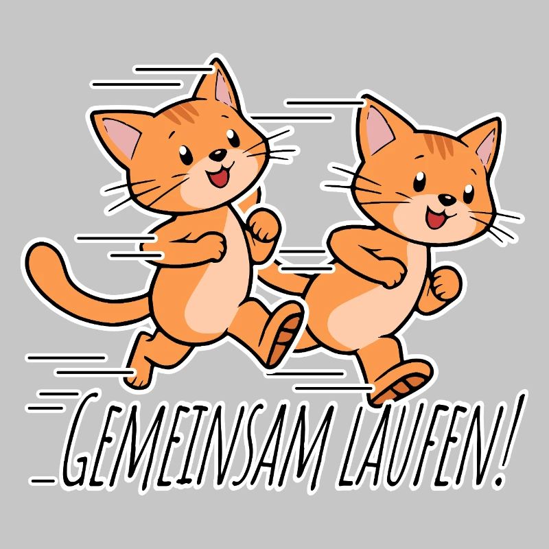 Courez ensemble ! Équipe de course des chats mignons !