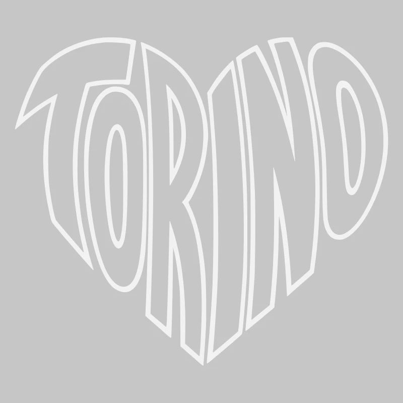 Torino, Turin Heart Typography
