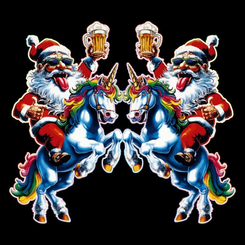 Weihnachtsmann Bier Einhorn Weihnachten