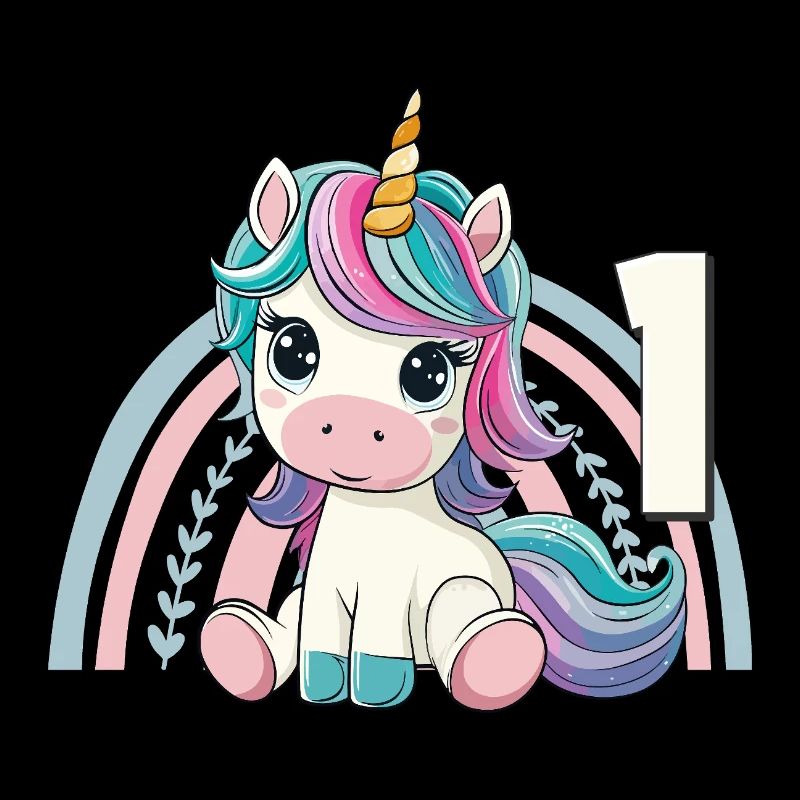 1. Geburtstag Einhorn Regenbogen Süß Niedlich